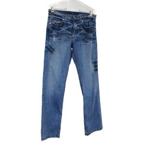 ARMANI EXCHANGE Mens 32 X 31 Light Destroyed Jeans Straight Leg Distressed Y2K